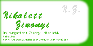 nikolett zimonyi business card